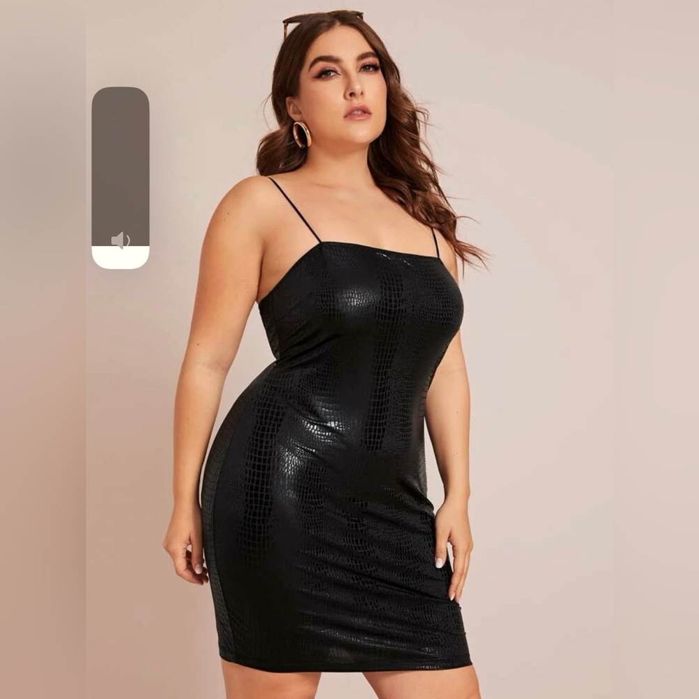 Plus Crocodile Embossed Cami Bodycon Dress